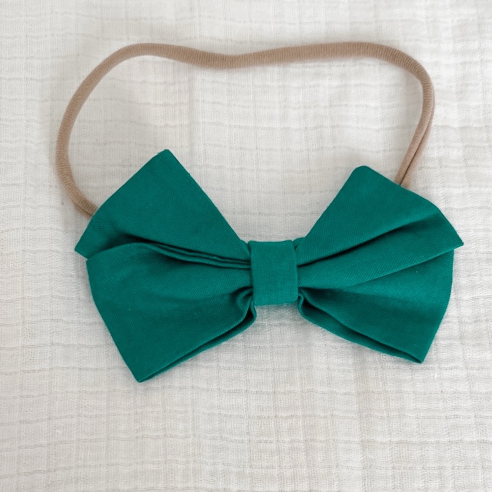 3/$10 Green Bow Headband | Handmade | Baby